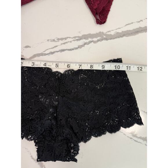 NWT Zelina Lingerie Underwear Panties Women's Size Medium Wine Red / Black - Picture 9 of 10